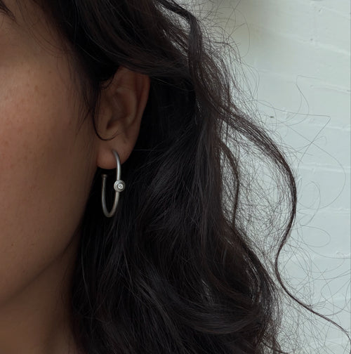 Diamond Riverstone Hoops