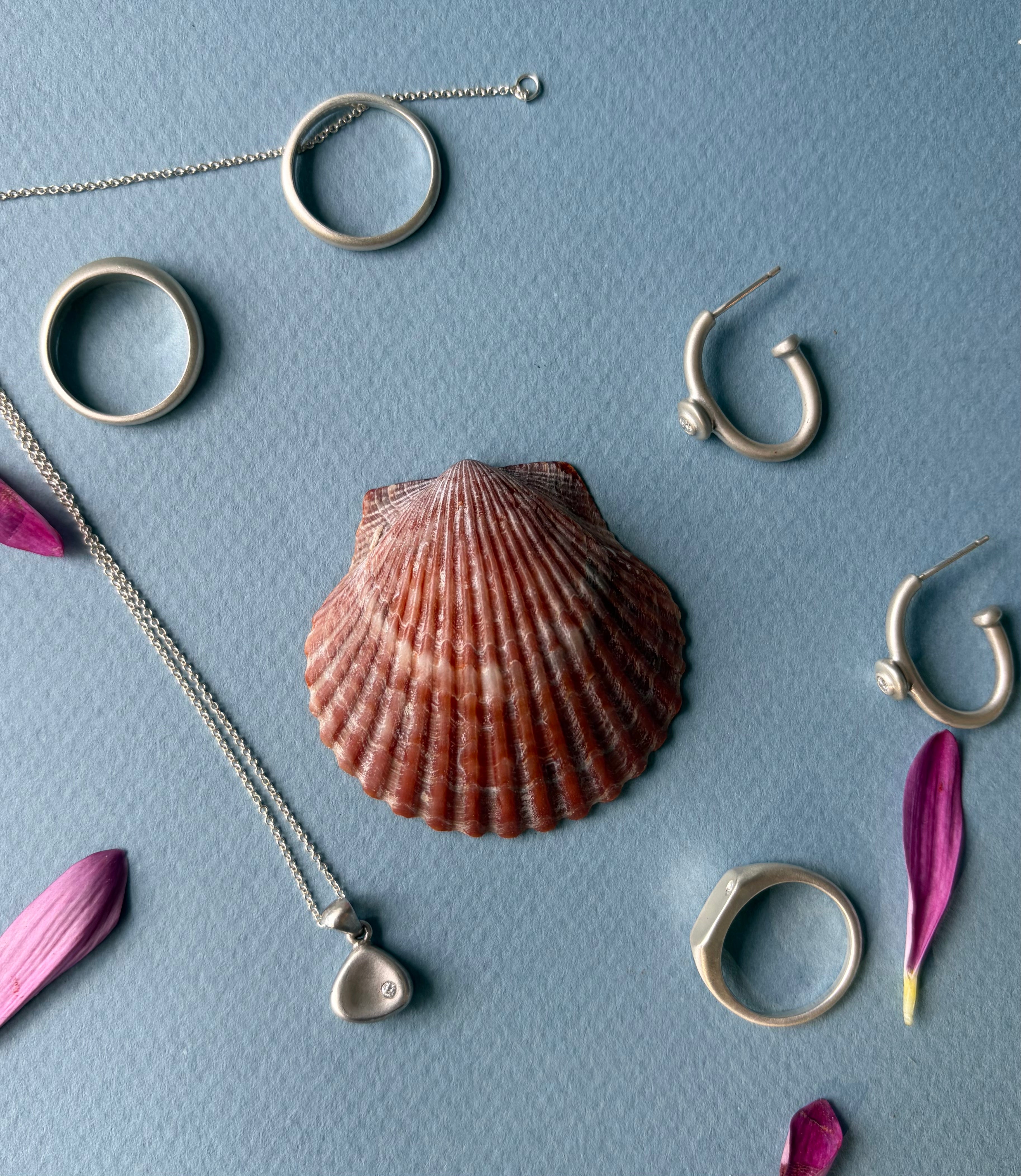 Dome Ring Set, 14k