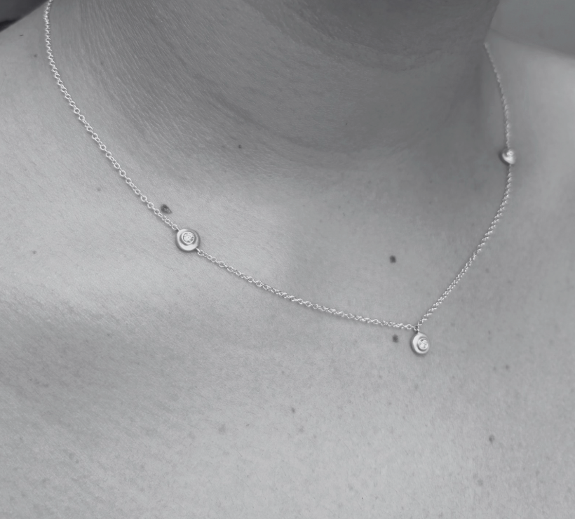 Stepping Stone Necklace, 14k