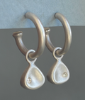 Memory Charm Hoops, Sterling Silver