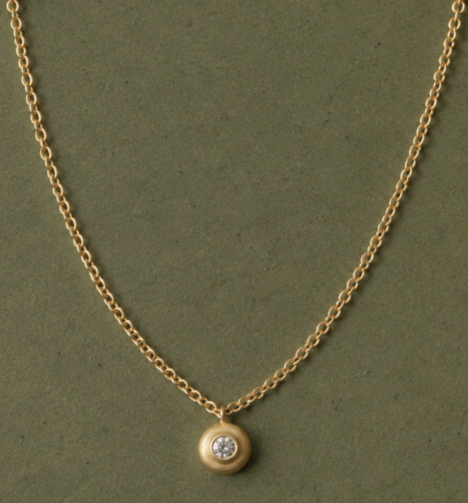 Riverstone Necklace, 14k