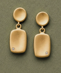 Memory Tag Earrings, 14k