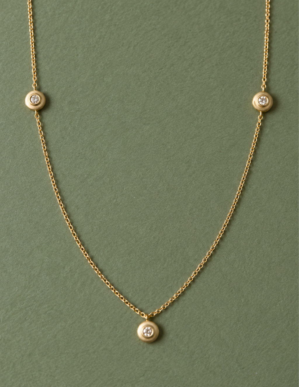 Stepping Stone Necklace, 14k