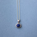 Lapis lazuli pendant in sterling silver by Lenna