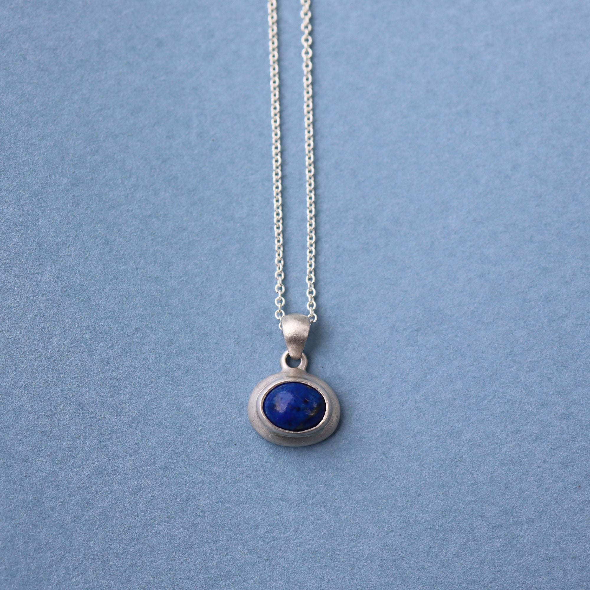 Lapis lazuli pendant in sterling silver by Lenna